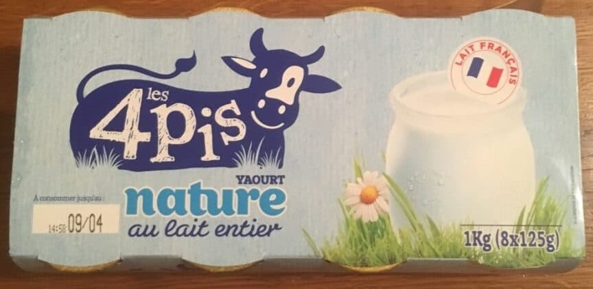 Les 4 Pis Yaourt Nature au lait entier packshot