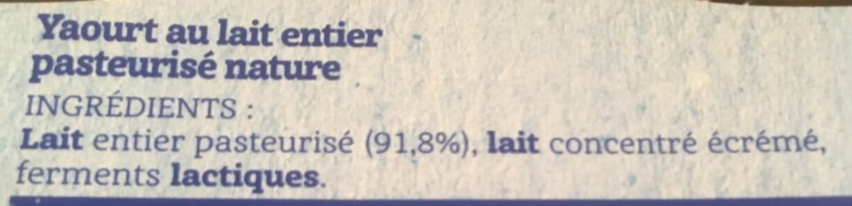 Les 4 Pis Yaourt Nature au lait entier packshot