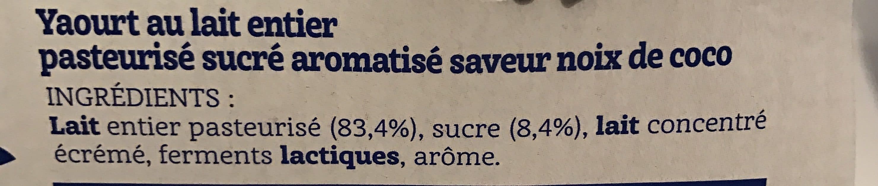 Les 4 Pis Yaourt saveur coco au lait entier packshot
