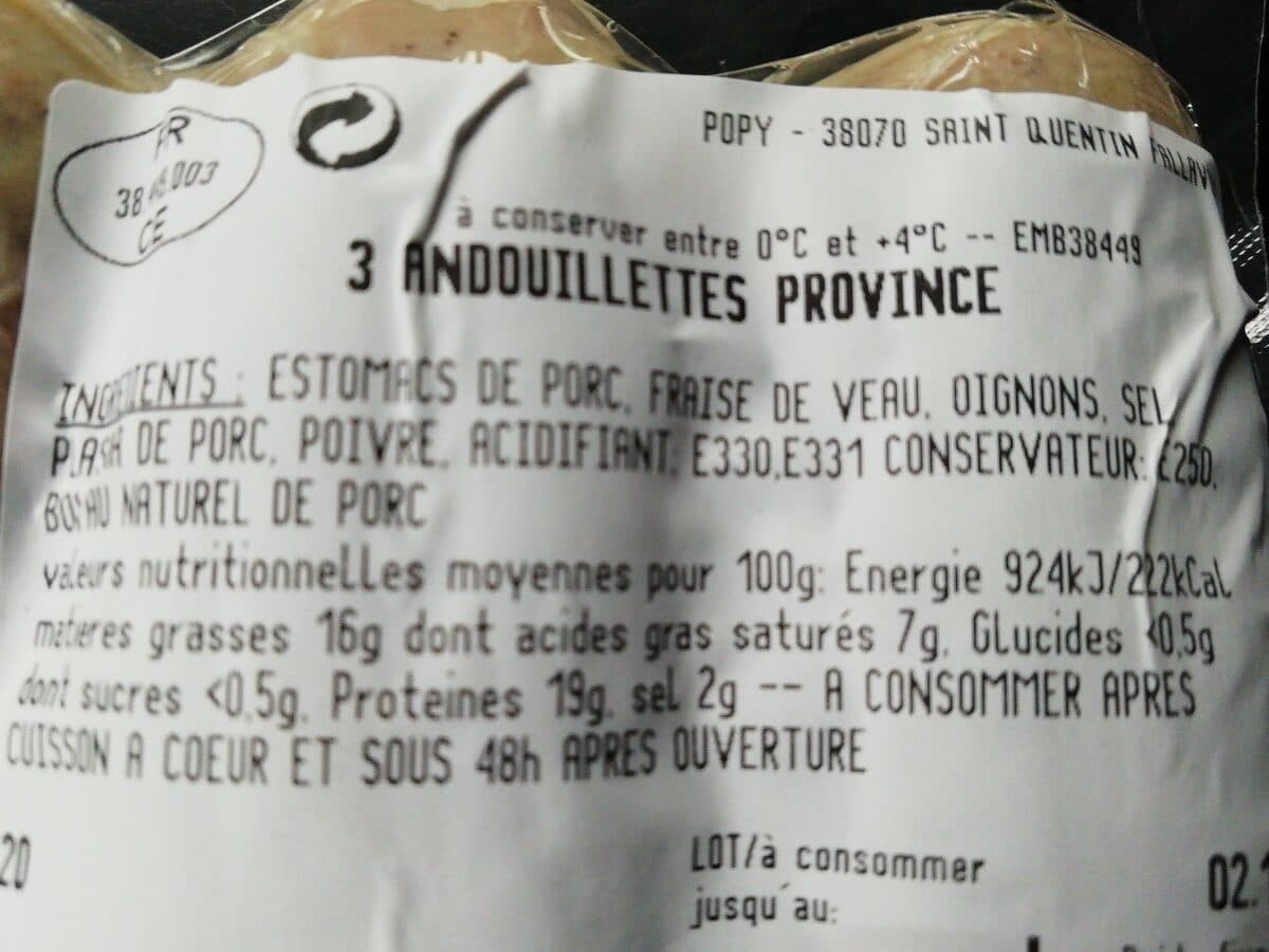 Popy Andouillettes packshot