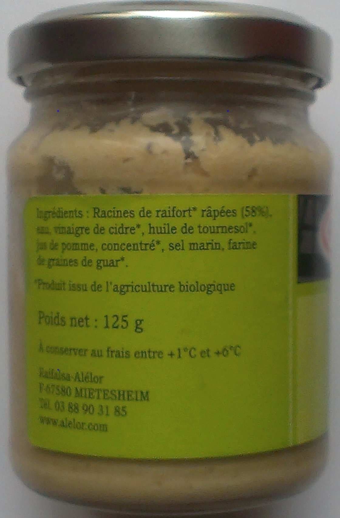 Alélor Raifort râpé packshot