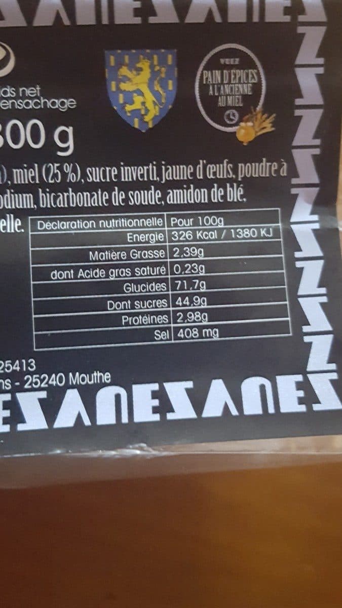 Vuez Pain d'épices à l'ancienne au miel packshot