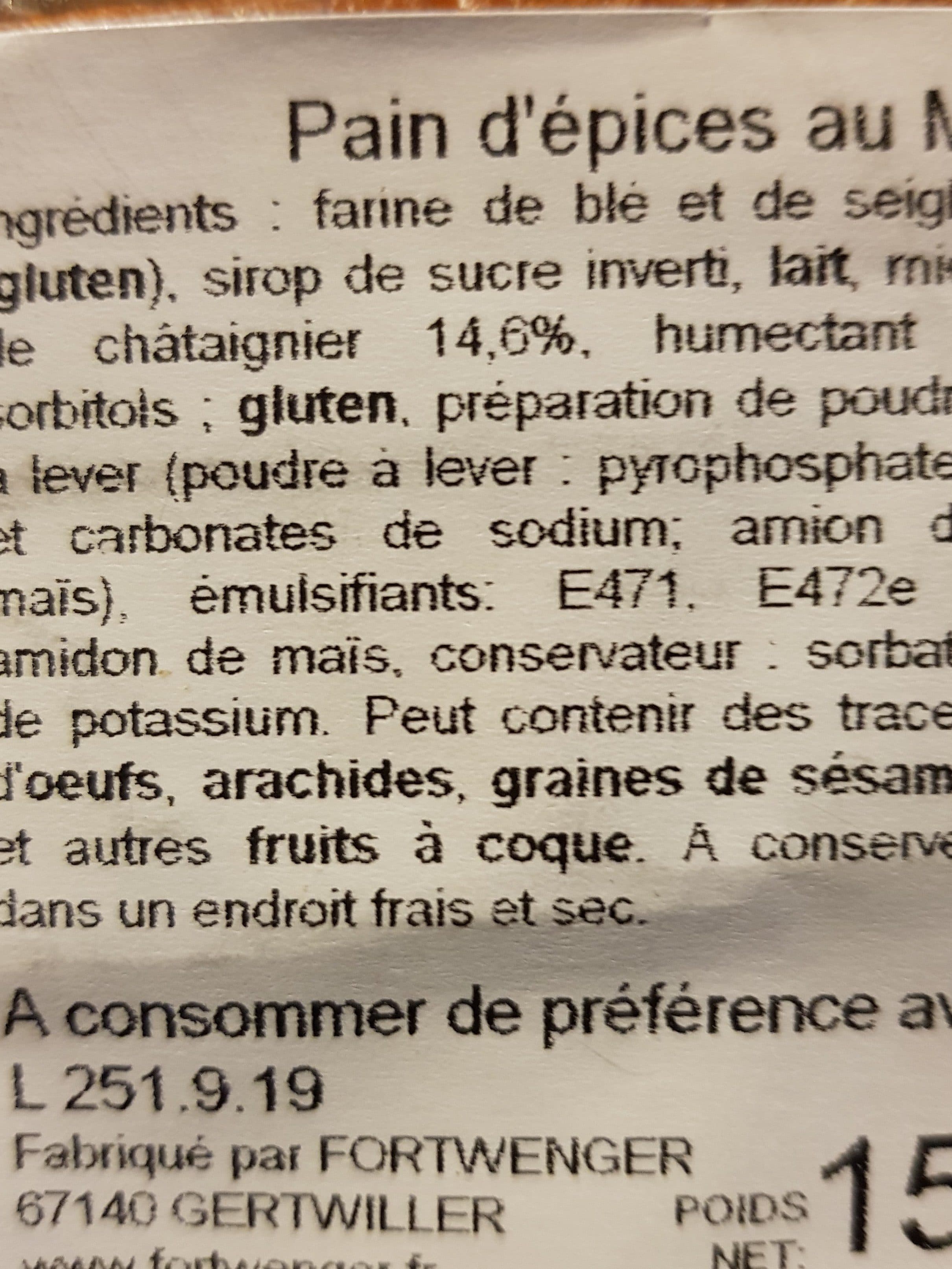 Fortwenger Pain d épices au miel de châtaignier packshot
