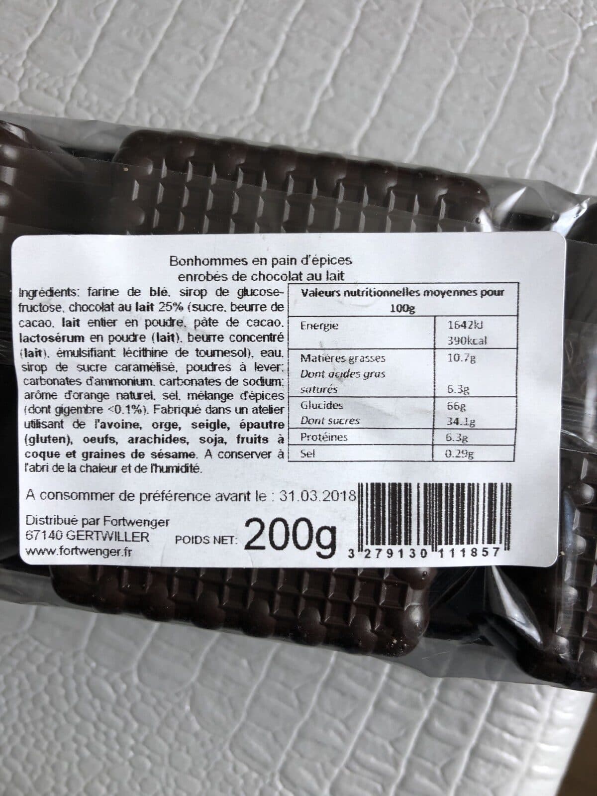 Fortwenger Bonhomme pain d'epices chocolat packshot