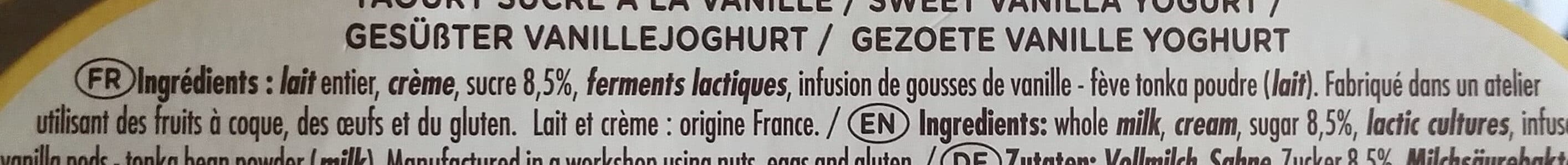 La fermiere Yaourt sucré à la vanille packshot