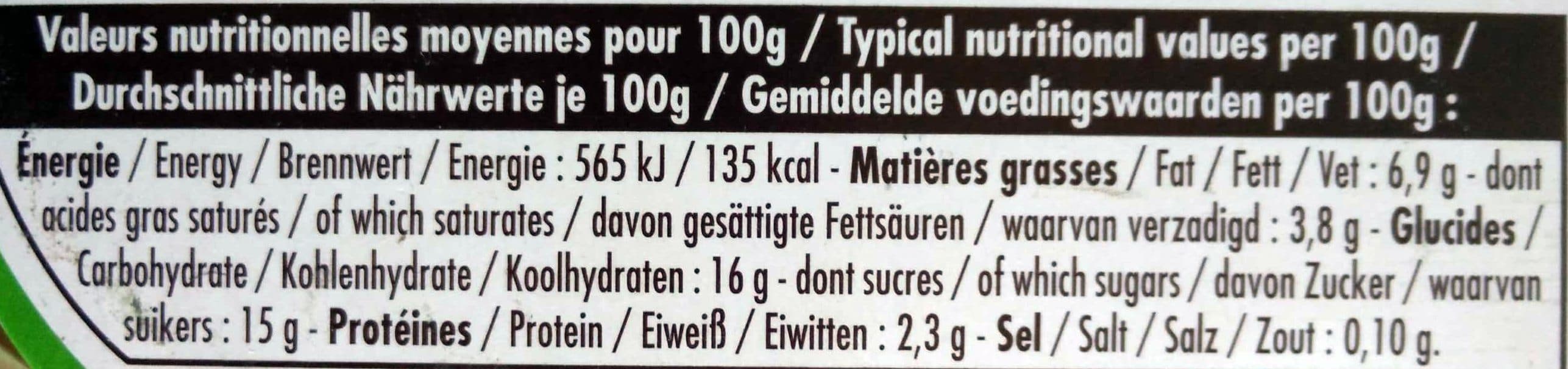 La fermière Yaourt onctueux sur lit aux fruits Pomme kiwi packshot