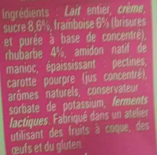 La Fermière Yaourt brassé framboises rhubarbes packshot