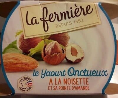 La Fermière Le Yaourt Onctueux à la noisette et sa pointe d'amande packshot