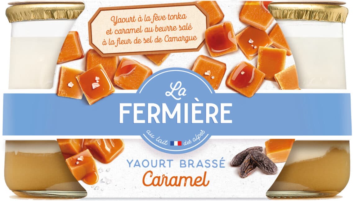 La Fermière Yaourt Onctueux Sur Lit Au Caramel packshot