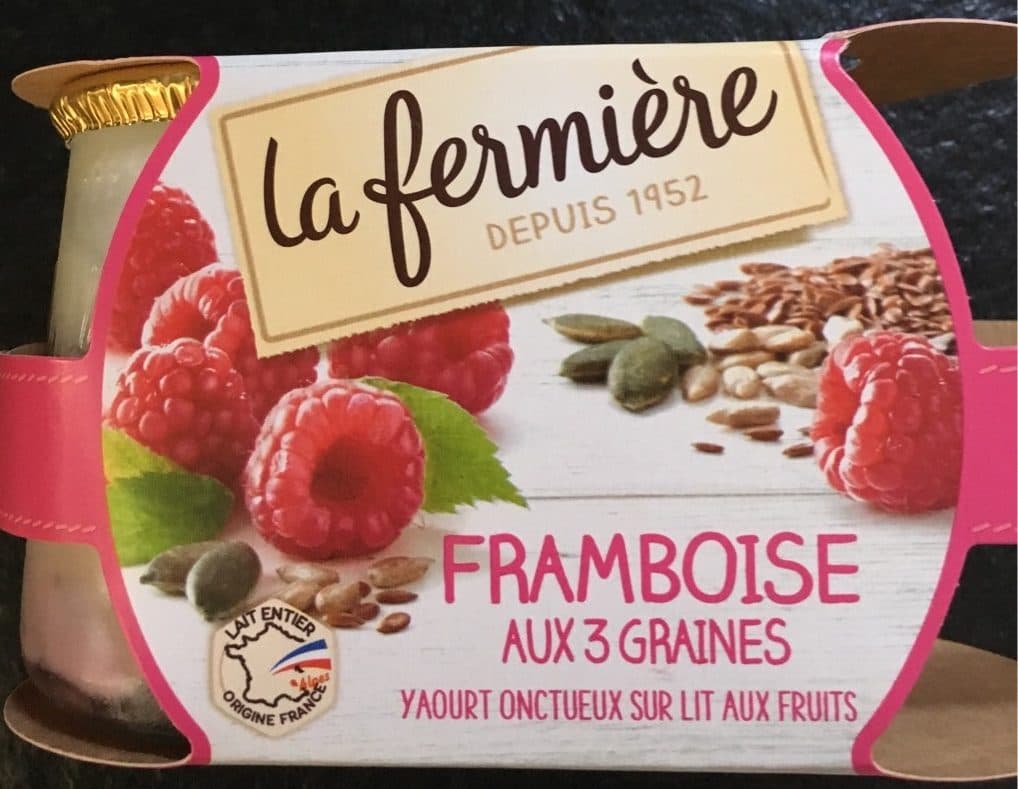 La Fermière Yaourt framboise aux 3 graines packshot