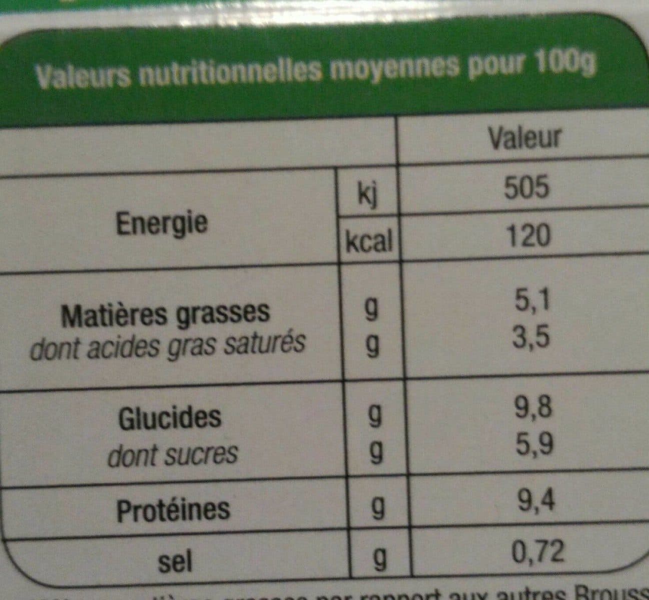 La fermière Brousse allégée packshot