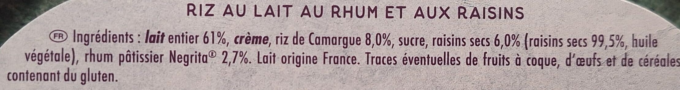 La fermière Riz au lait rhum raisins packshot