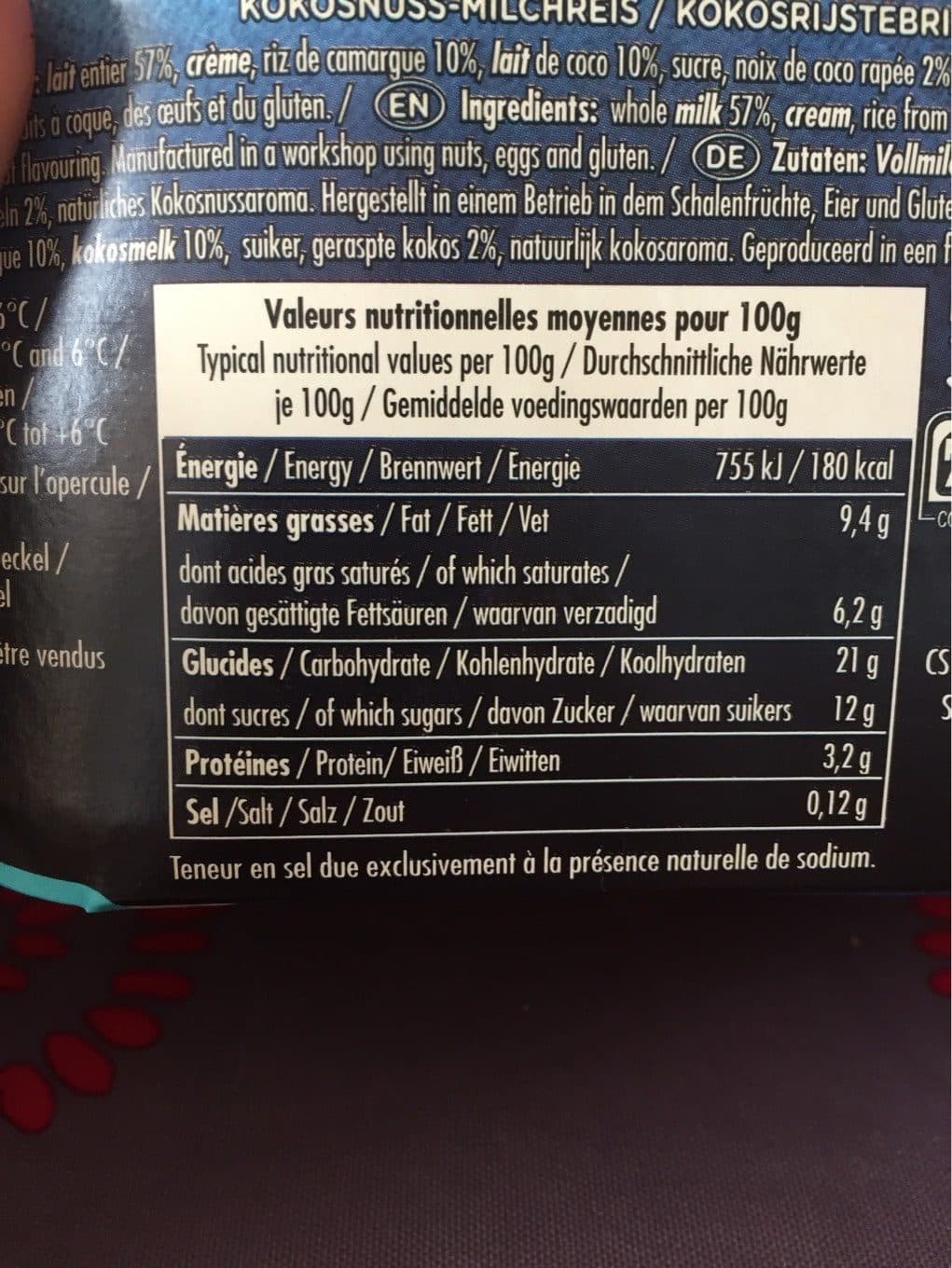 La fermiere Riz au lait à la noix de coco packshot