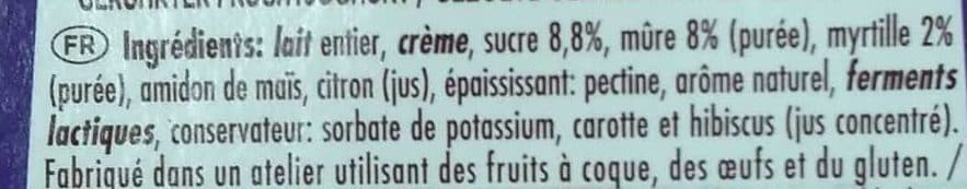 La Fermière La fermiere, Yaourt gourmand a la mure et myrtille packshot