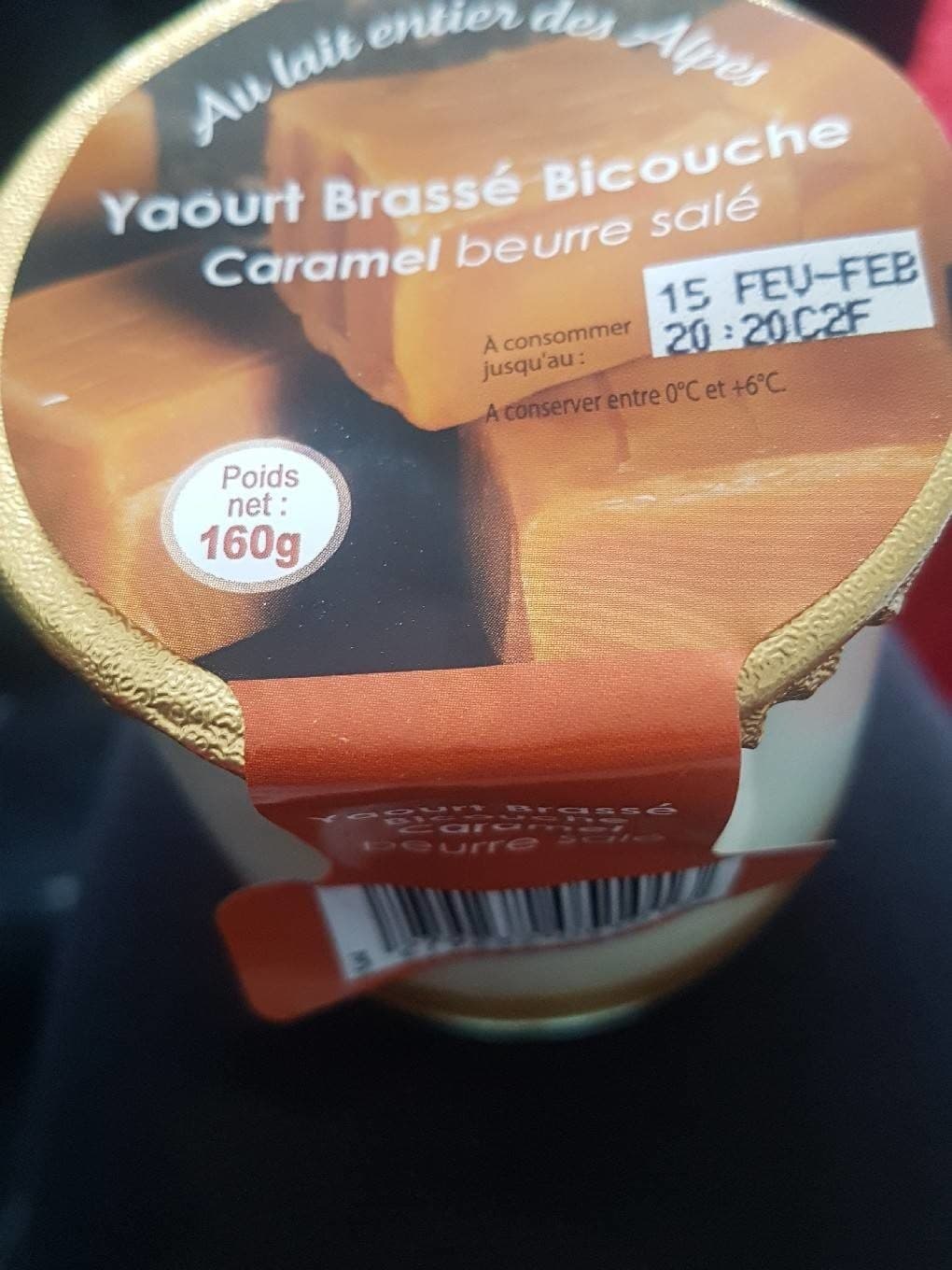 La Fermière Yaourt Brassé Bicouche Caramel Beurre Salé packshot