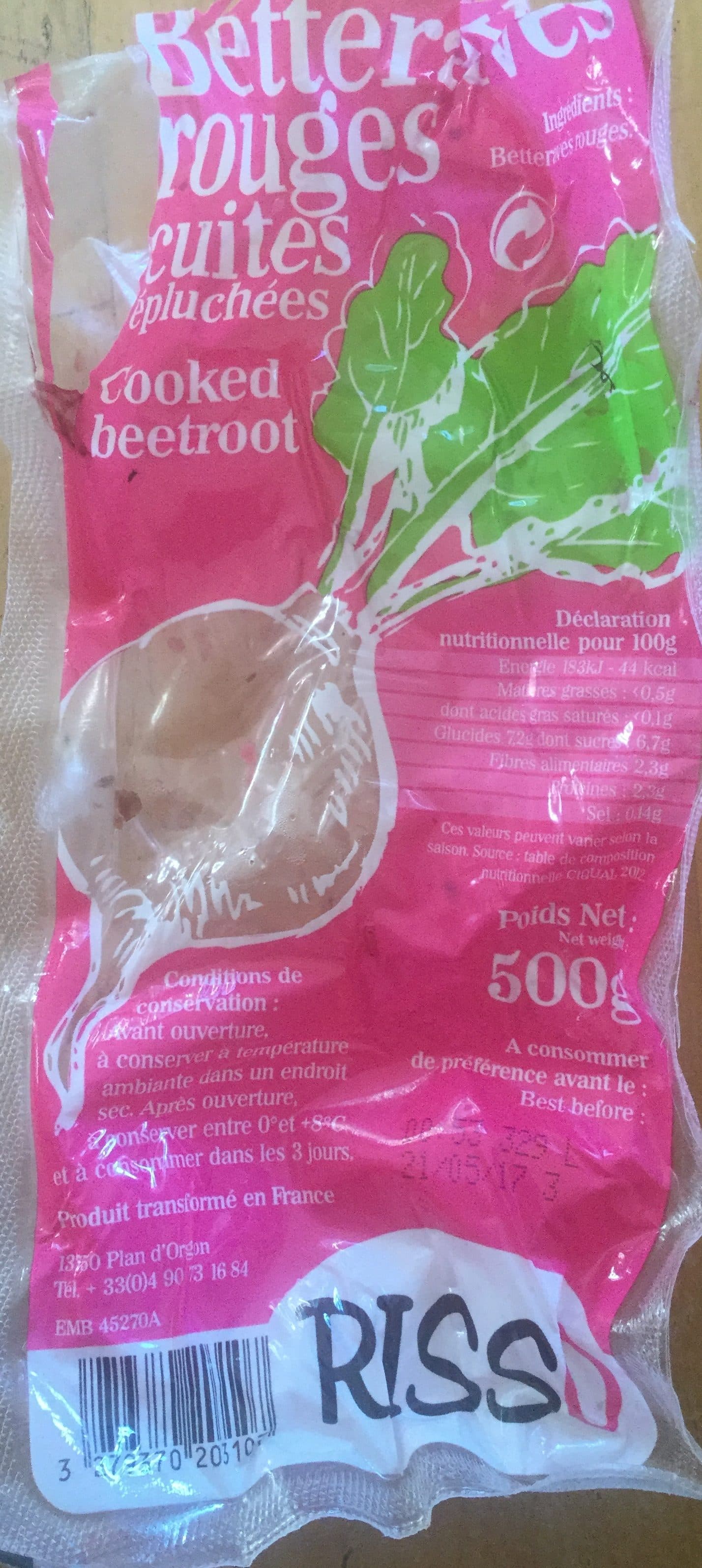 Risso Betteraves rouges cuites épluchées packshot