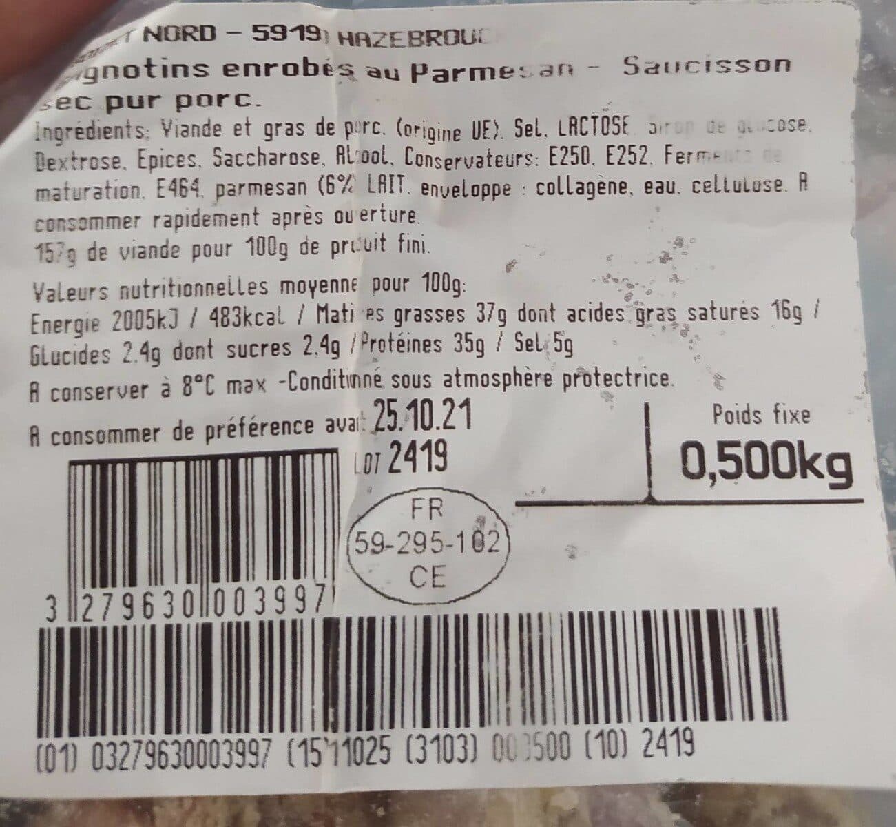 Open Food Facts Saucisson sec pur porc packshot