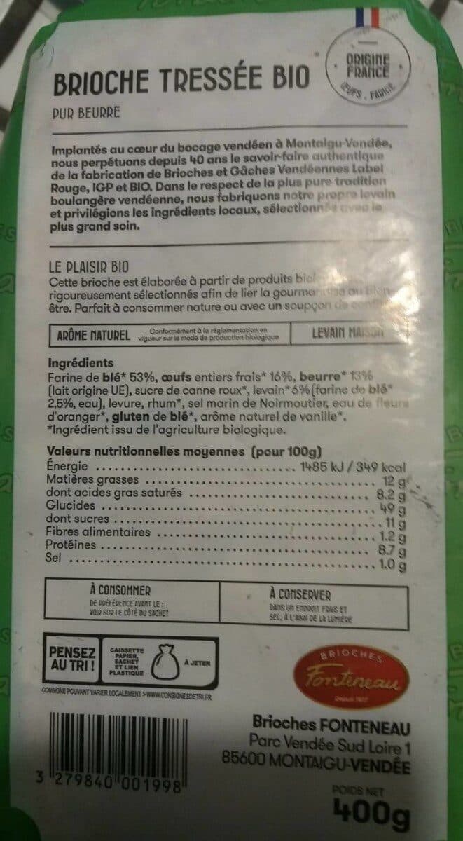 Brioche fonteneau Brioche tressée bio packshot