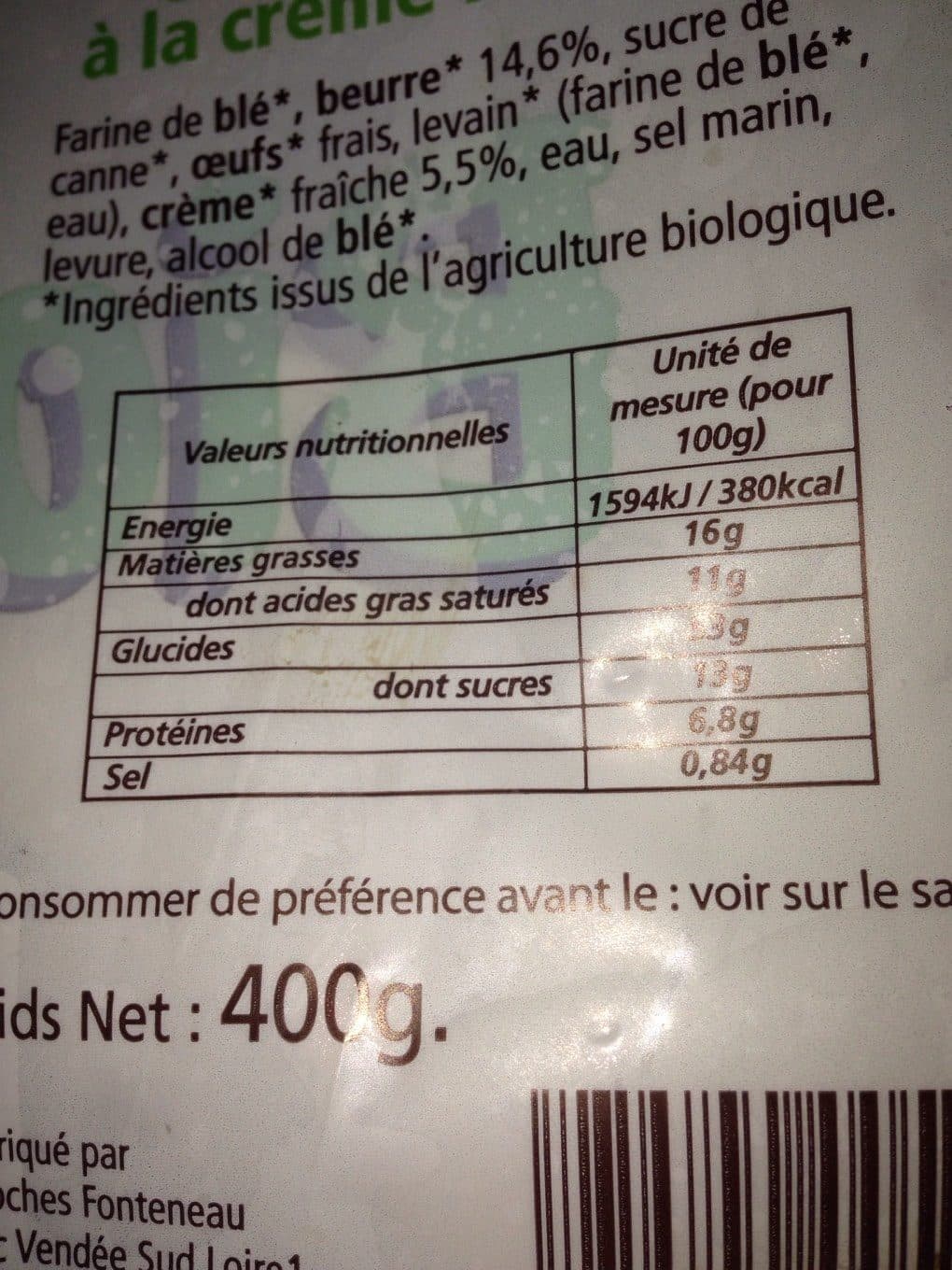 Brioches Fonteneau Gache pur beurre a la creme fraiche bio packshot