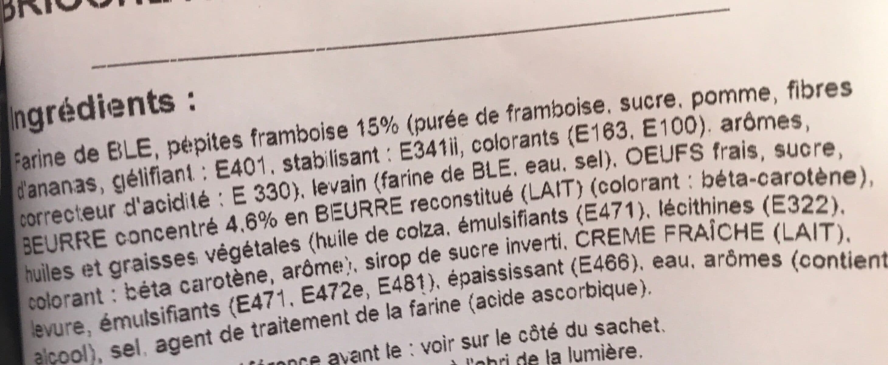 Open Food Facts Brioche aux pepites de framboise packshot