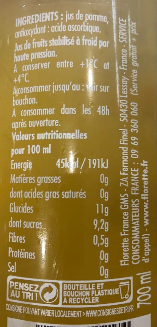 Florette Pomme pressée packshot