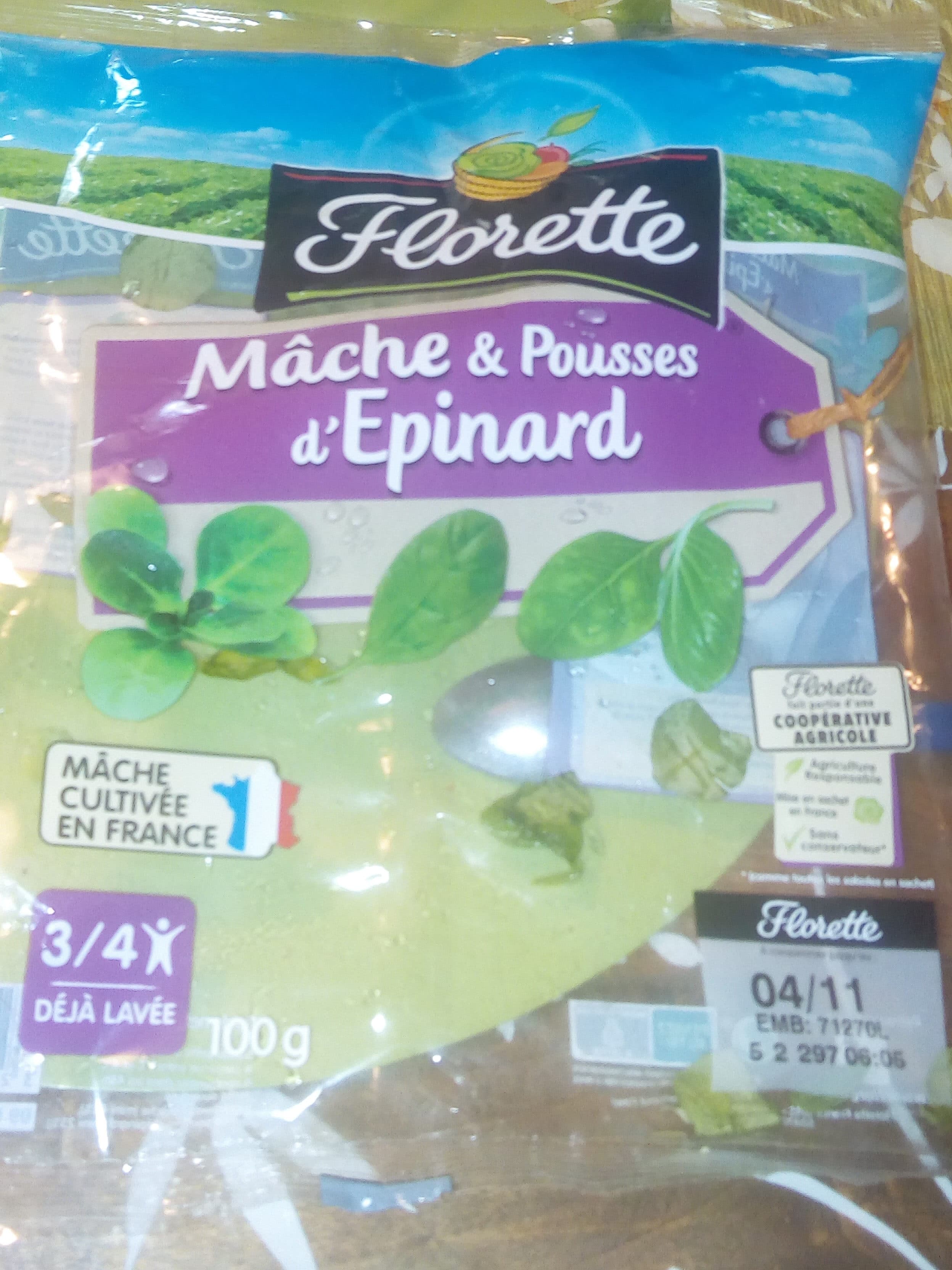 Florette mâche et pousses d'épinards packshot