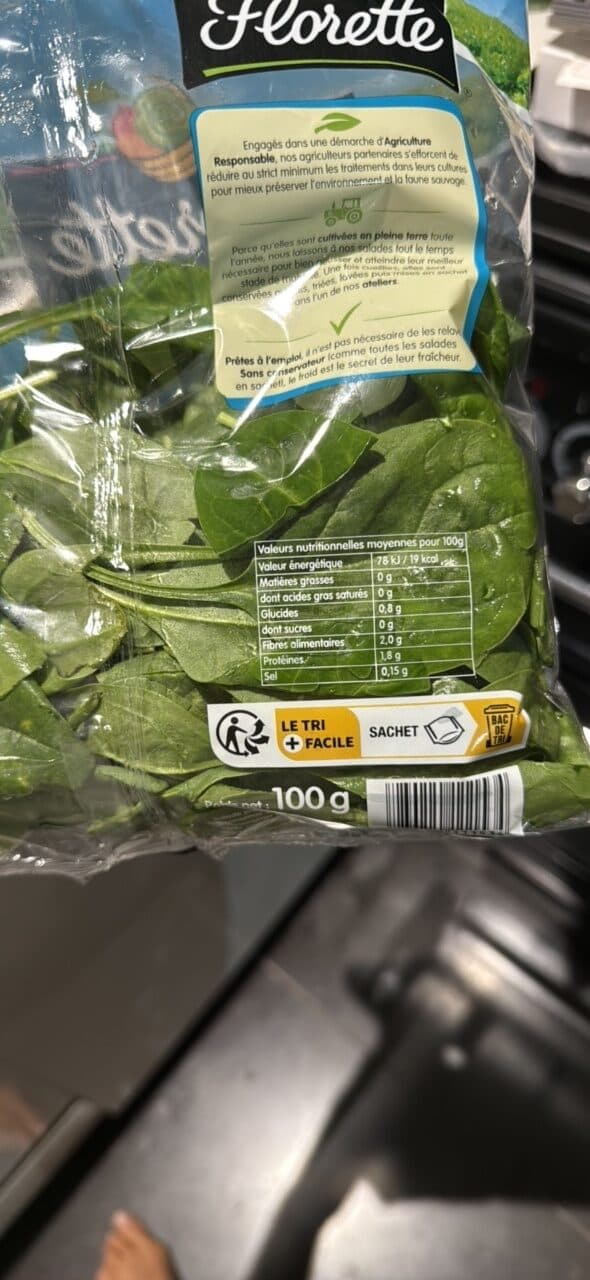Florette Jeunes Pousses d'epinard 100g packshot
