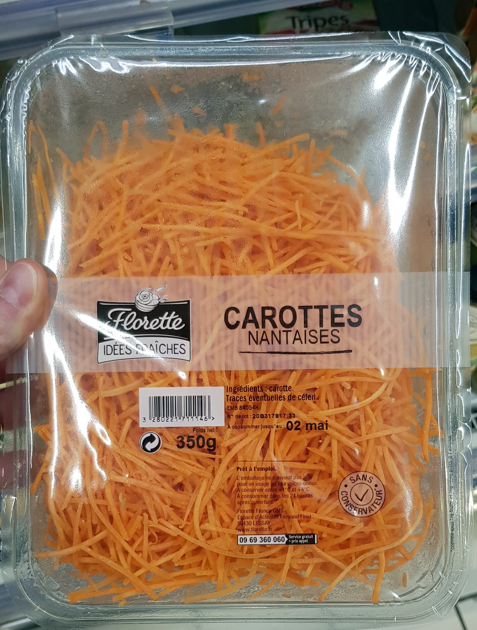Florette Carottes nantaises, rappées packshot
