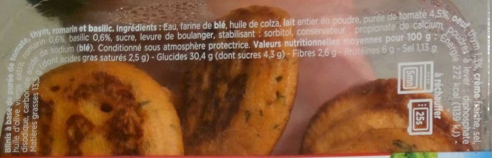 Florette Blinis Recette Méditerranéenne packshot
