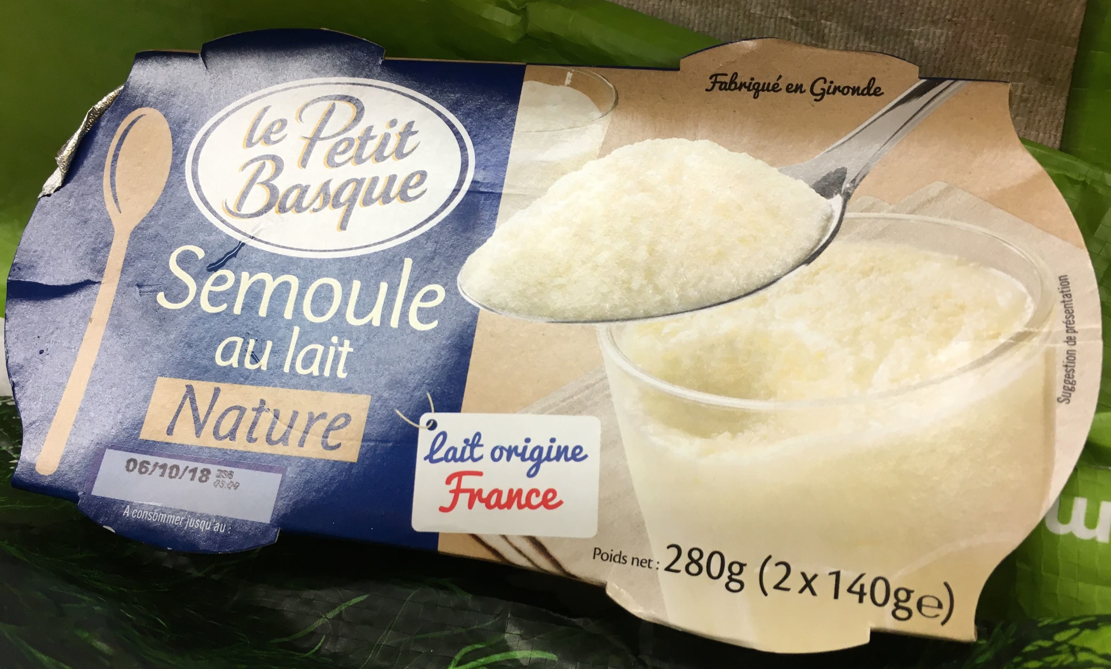 Le Petit Basque Semoule au lait nature packshot