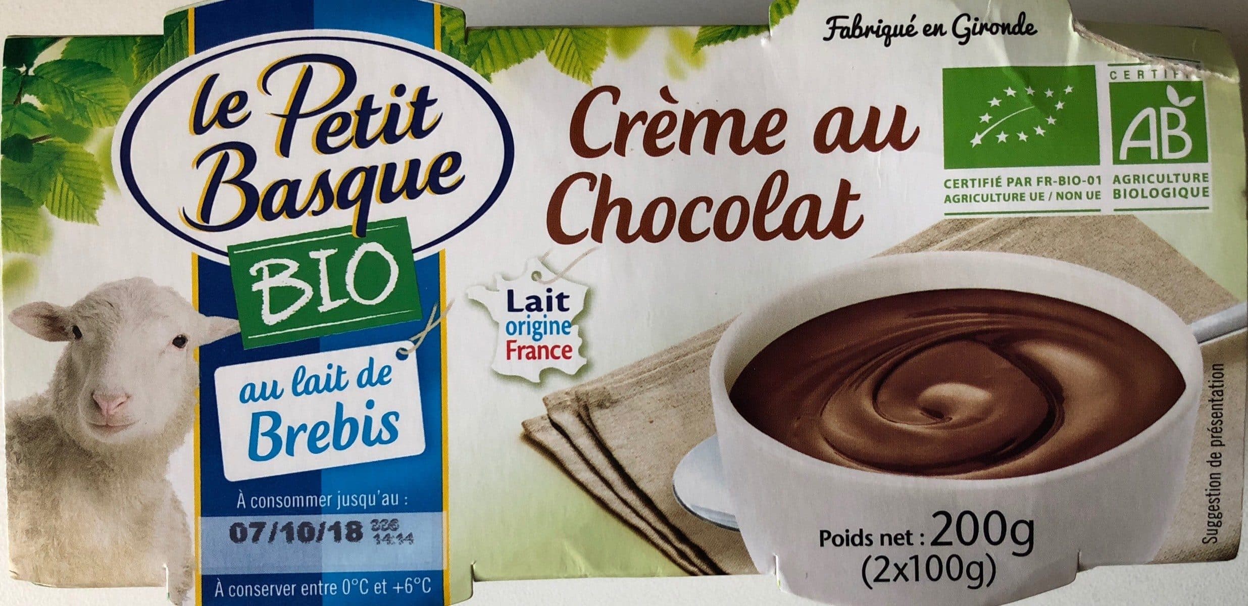 Le Petit Basque Crème au chocolat BIO packshot