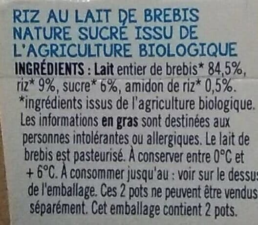 Le Petit Basque Riz au lait nature packshot