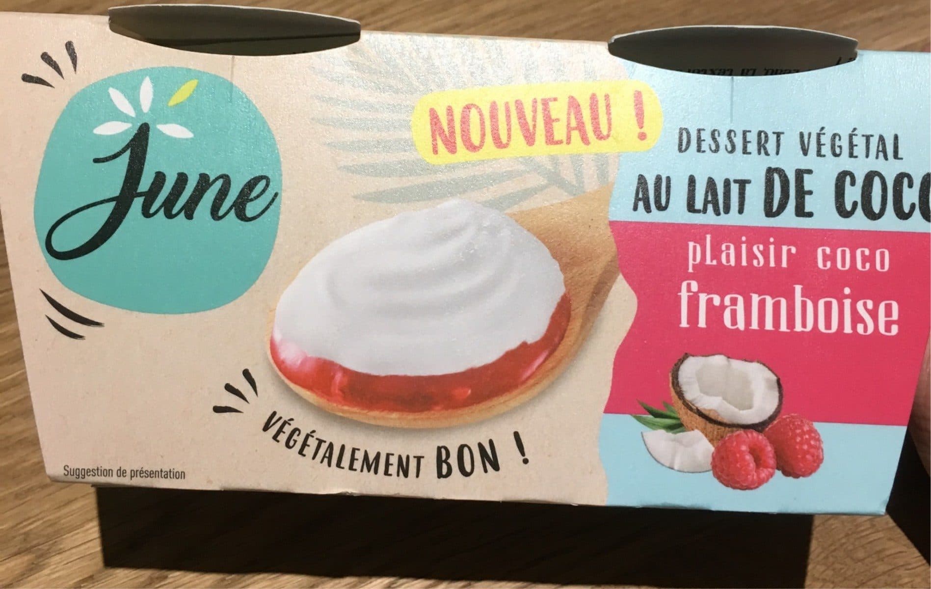 June Dessert végétal au lait de coco Framboise packshot