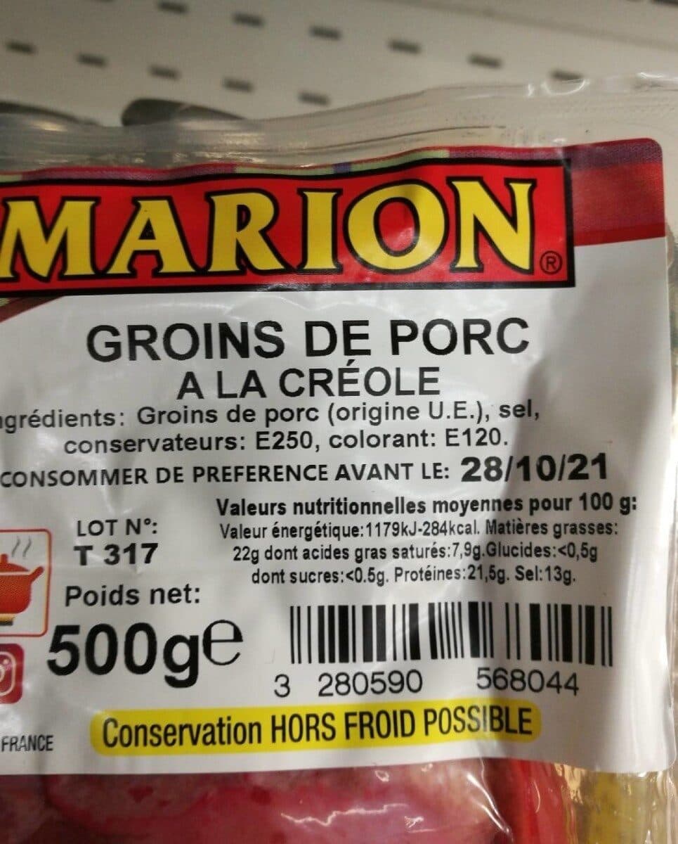 Marion Groins de porc salés packshot