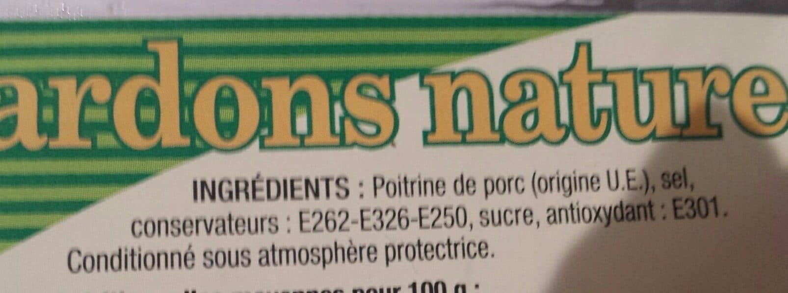 Open Food Facts Lardons nature packshot