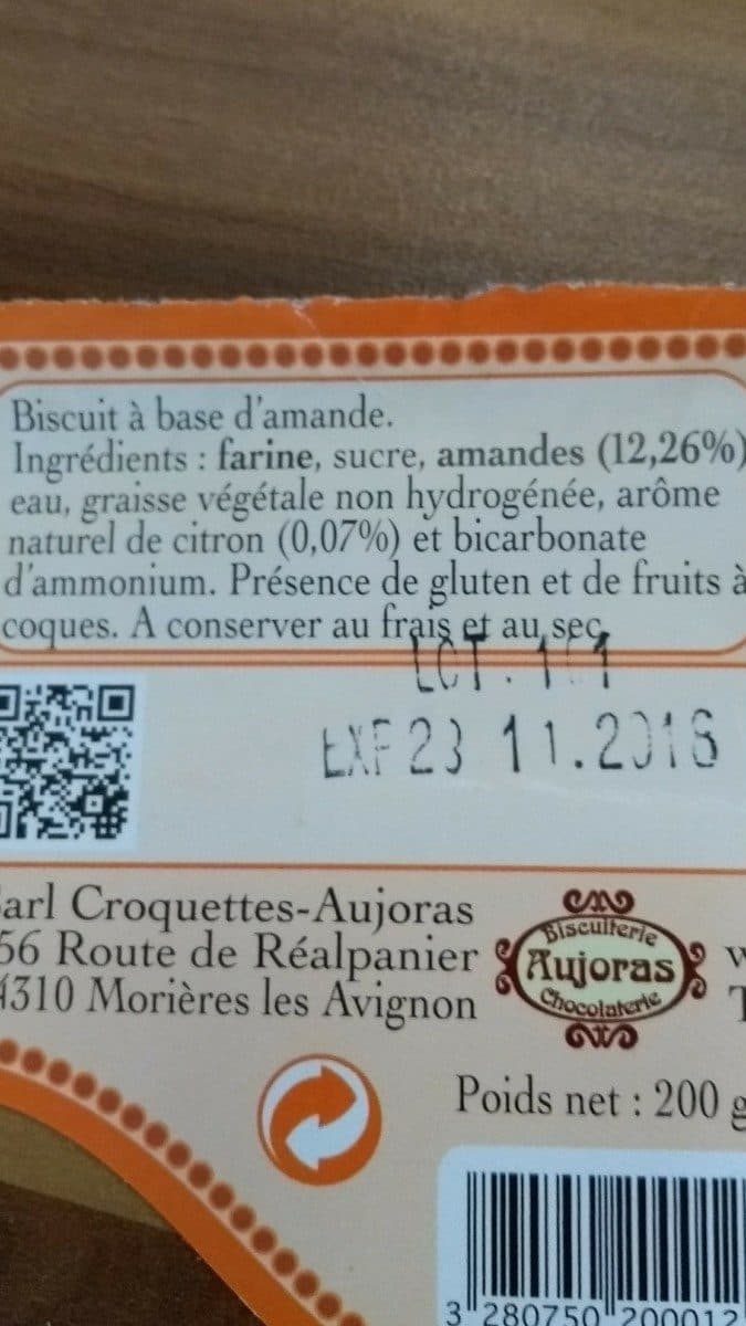 Open Food Facts Croquettes aux amandes packshot