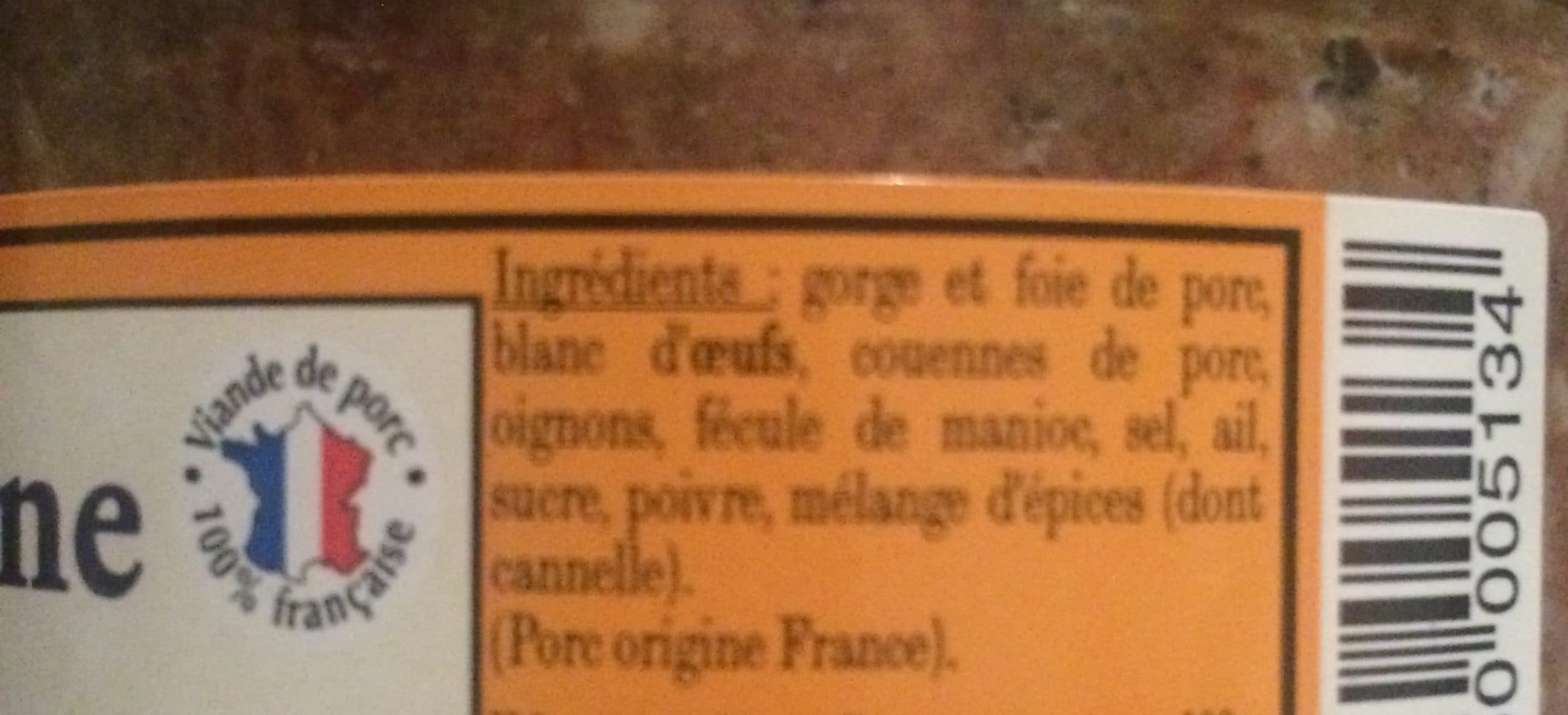 Lou Gascoun Terrine de campagne pur porc packshot
