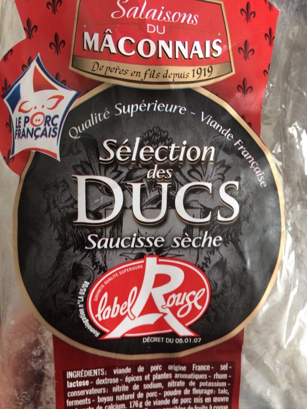 Salaisons Du Maconnais Saucisse sèche sélection des ducs packshot
