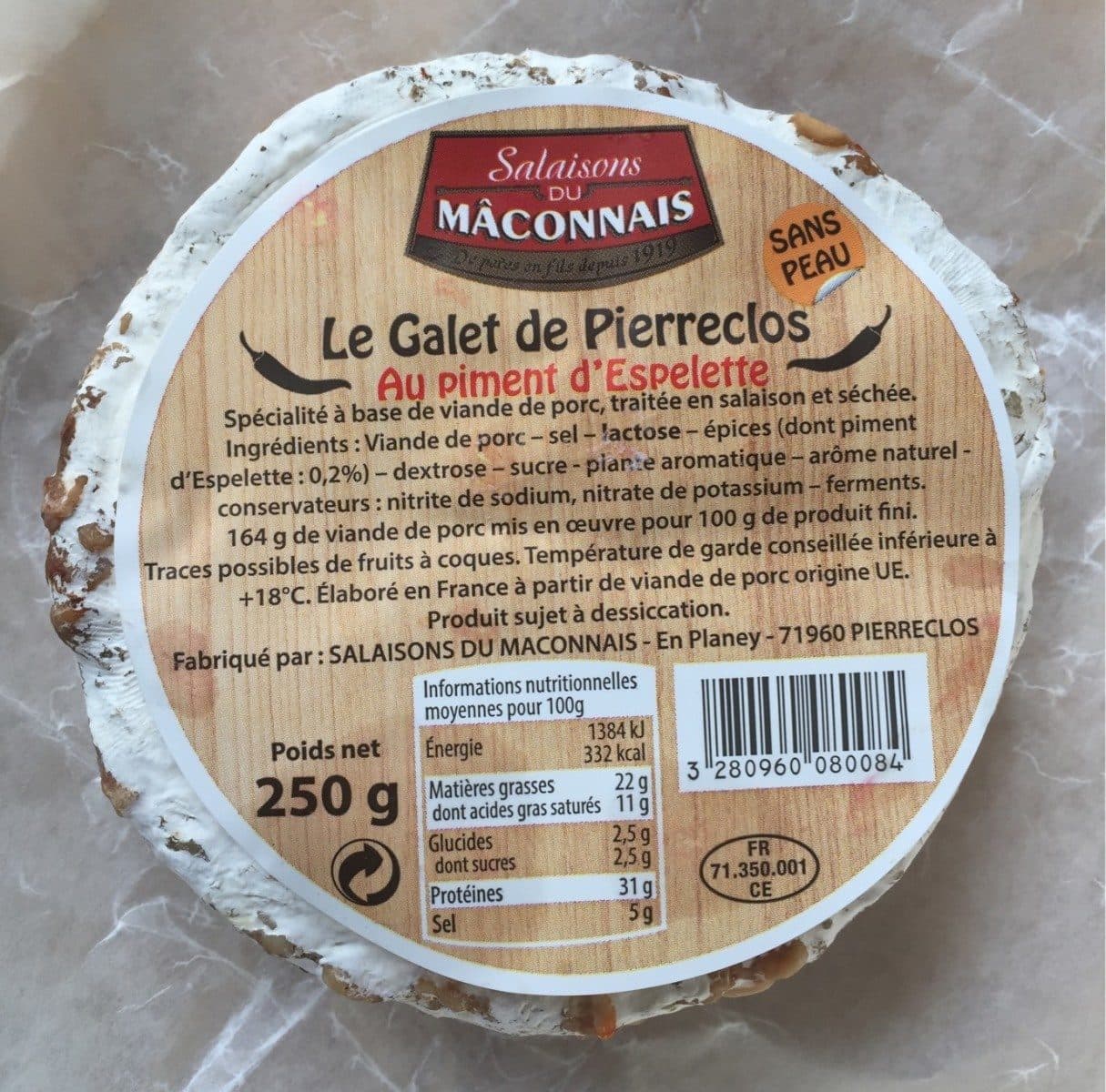 Open Food Facts Le Galet de Pierreclos au piment d'Espelette packshot