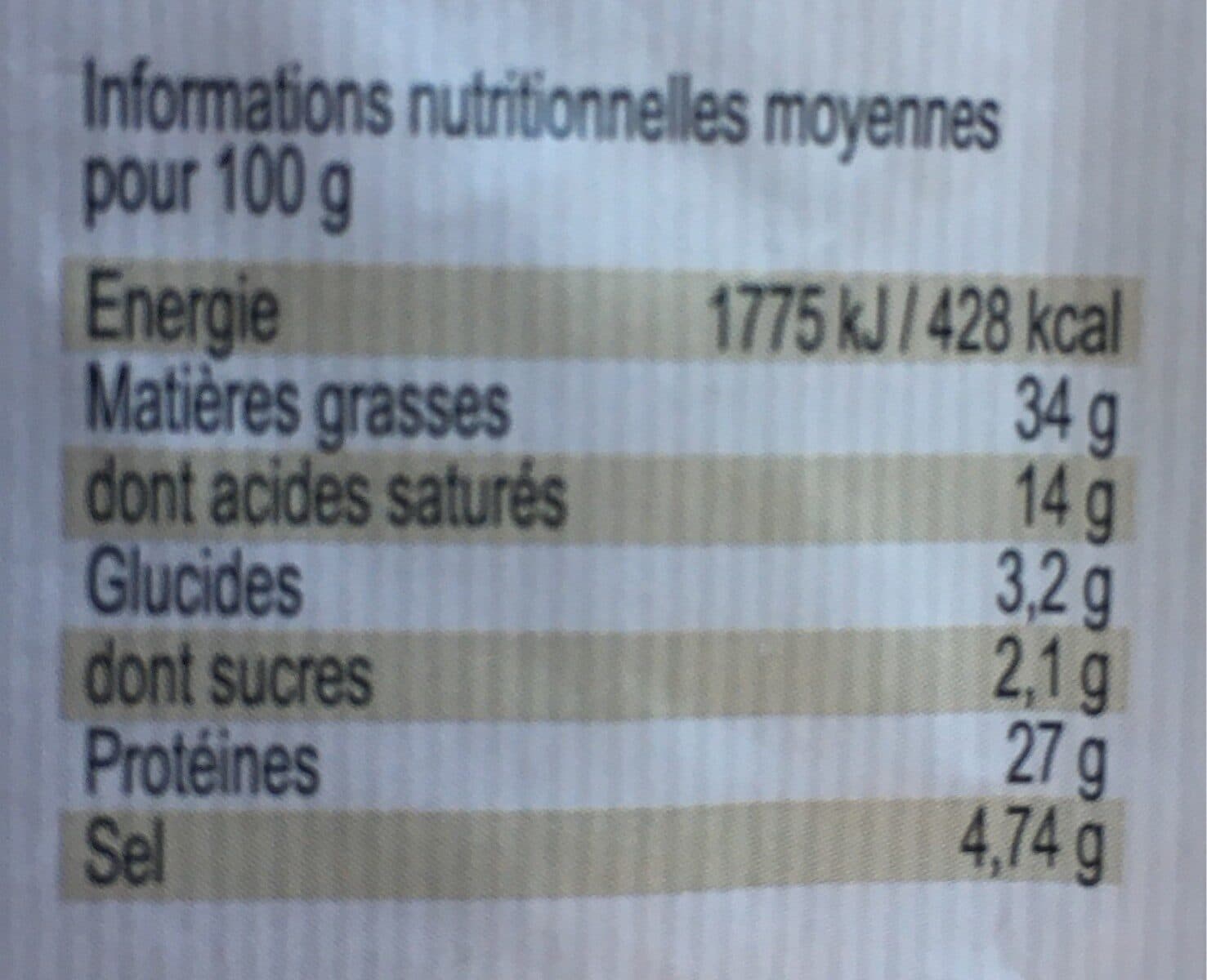 Open Food Facts Saucisson sec au comté packshot