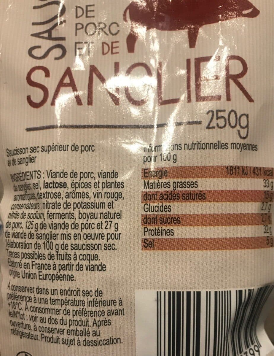 Lidl Saucisson sec de porc et sanglier packshot