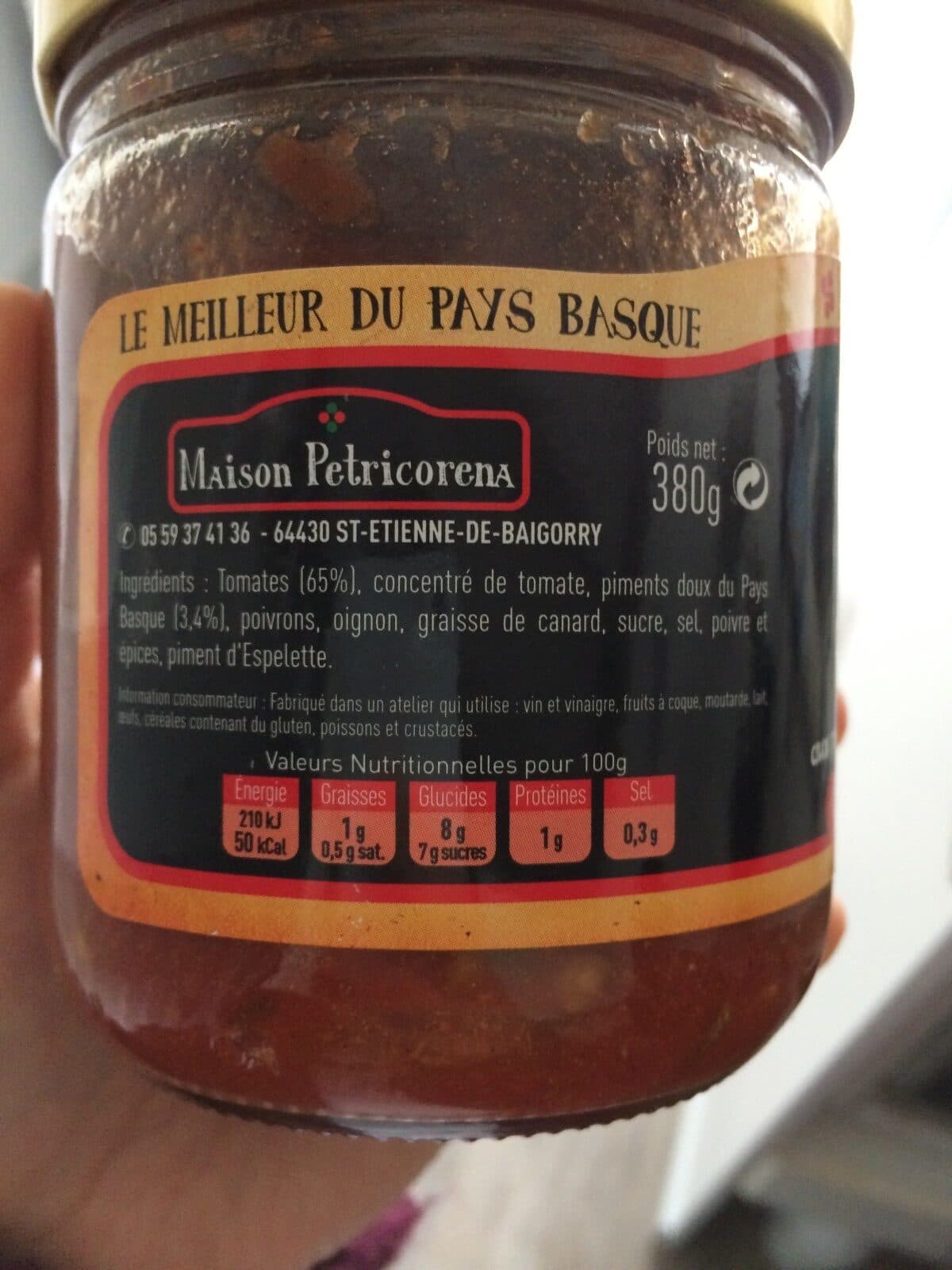 Sakari Piperade basquaise aux piments doux du Pays Basque packshot