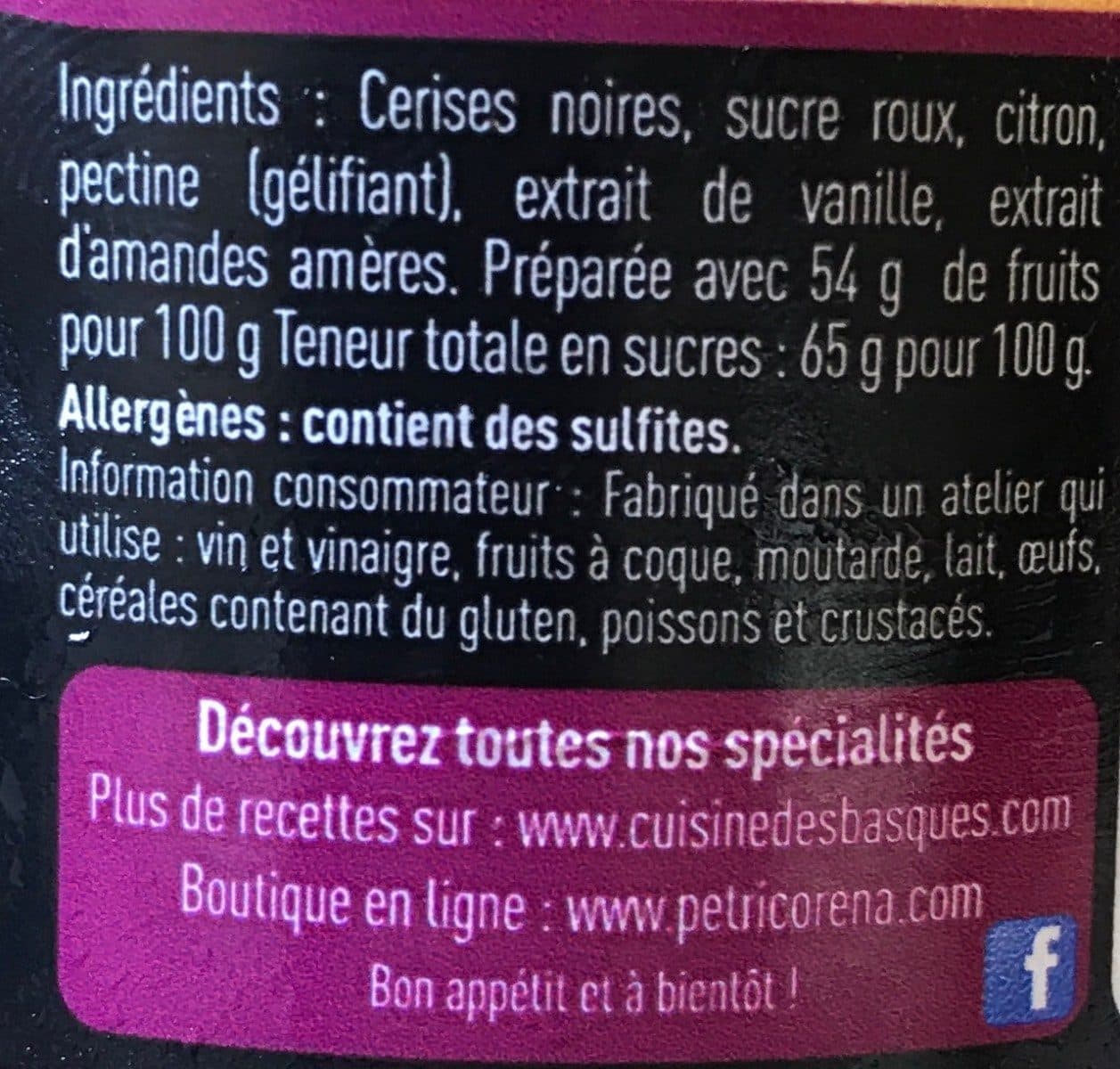 Cuisine des Basques Confiture cerise packshot