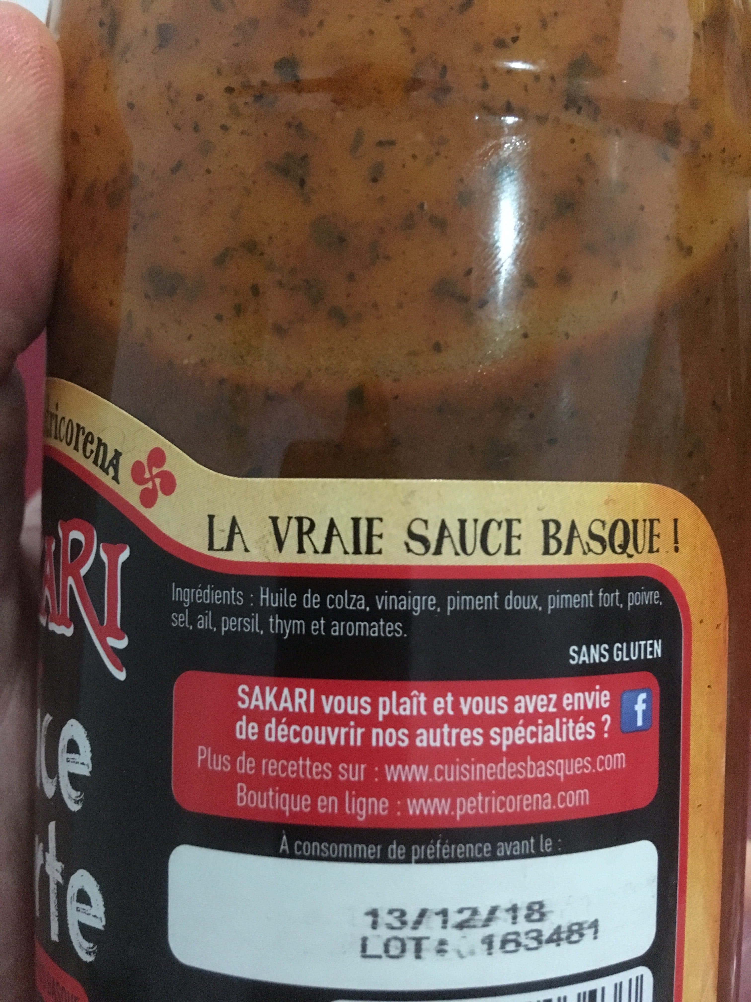 Maison Petricorena Sauce Basque Sakari Forte Bouteille De 1 Litre packshot