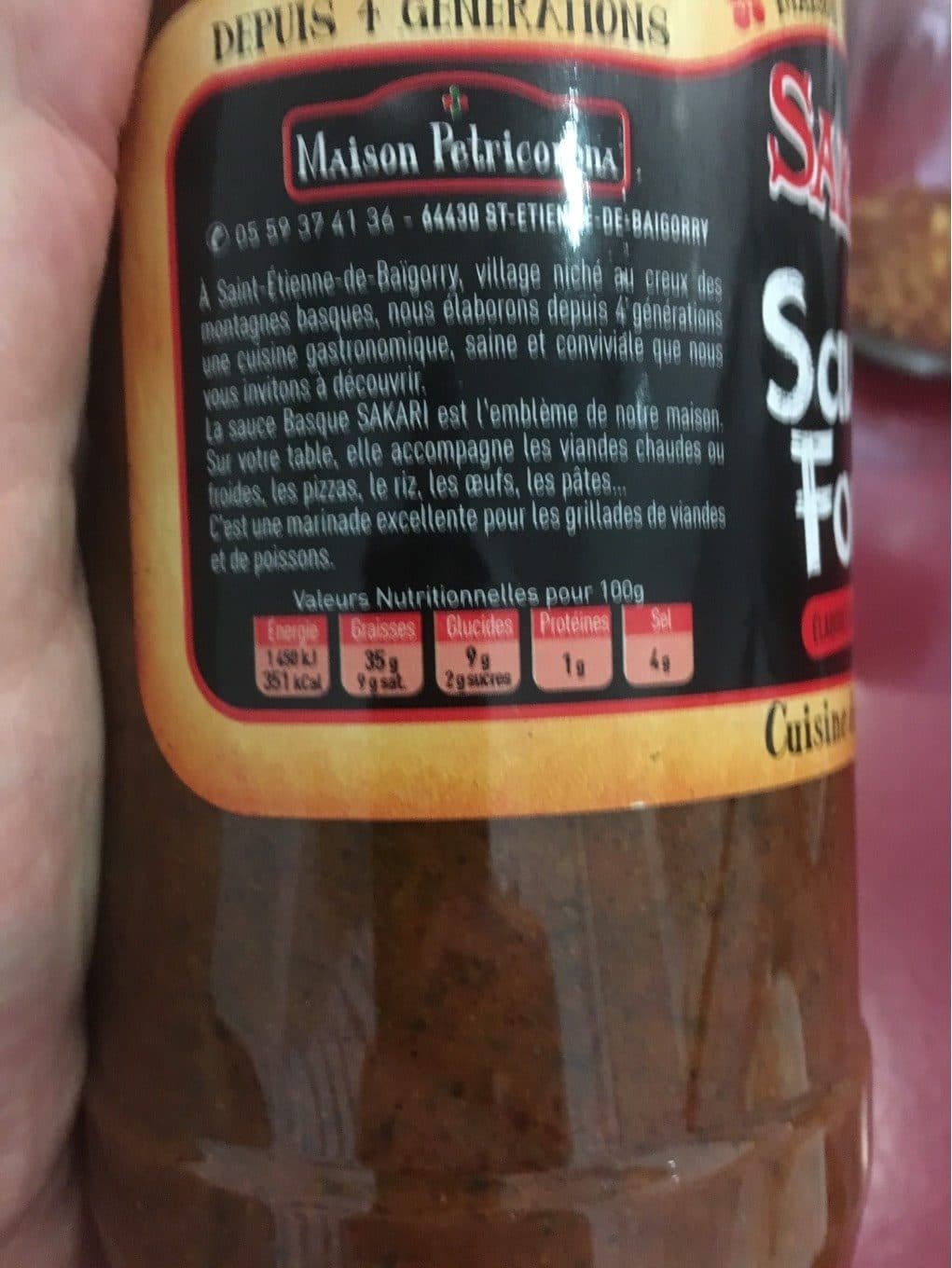 Maison Petricorena Sauce Basque Sakari Forte Bouteille De 1 Litre packshot