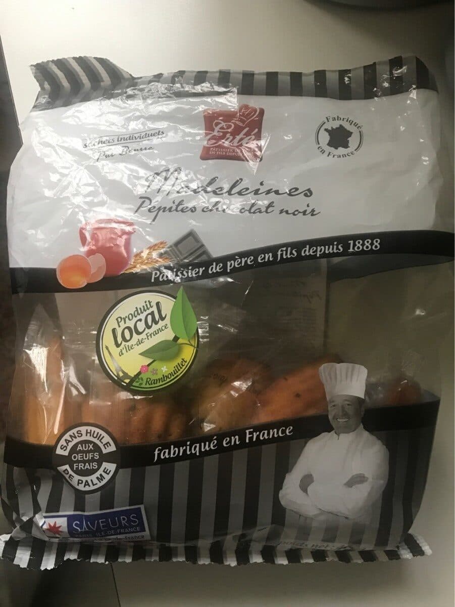 Erté Madeleines pépites de chocolat noir packshot