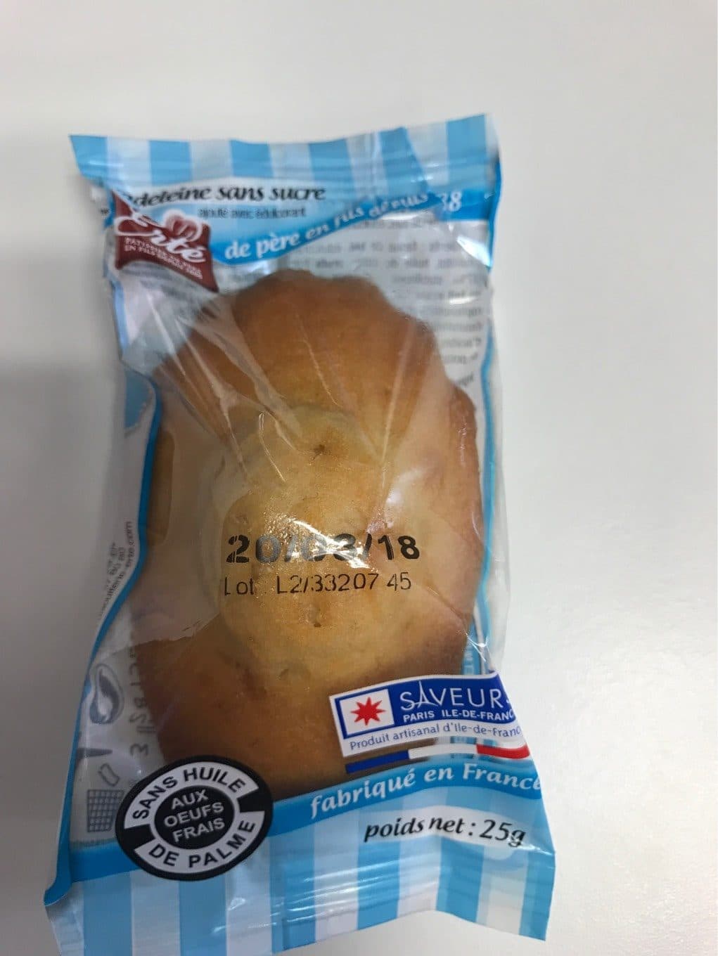 Erté Madeleine sans sucre packshot