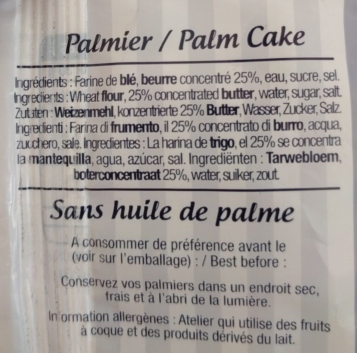Erté Palmier Pur Beurre packshot