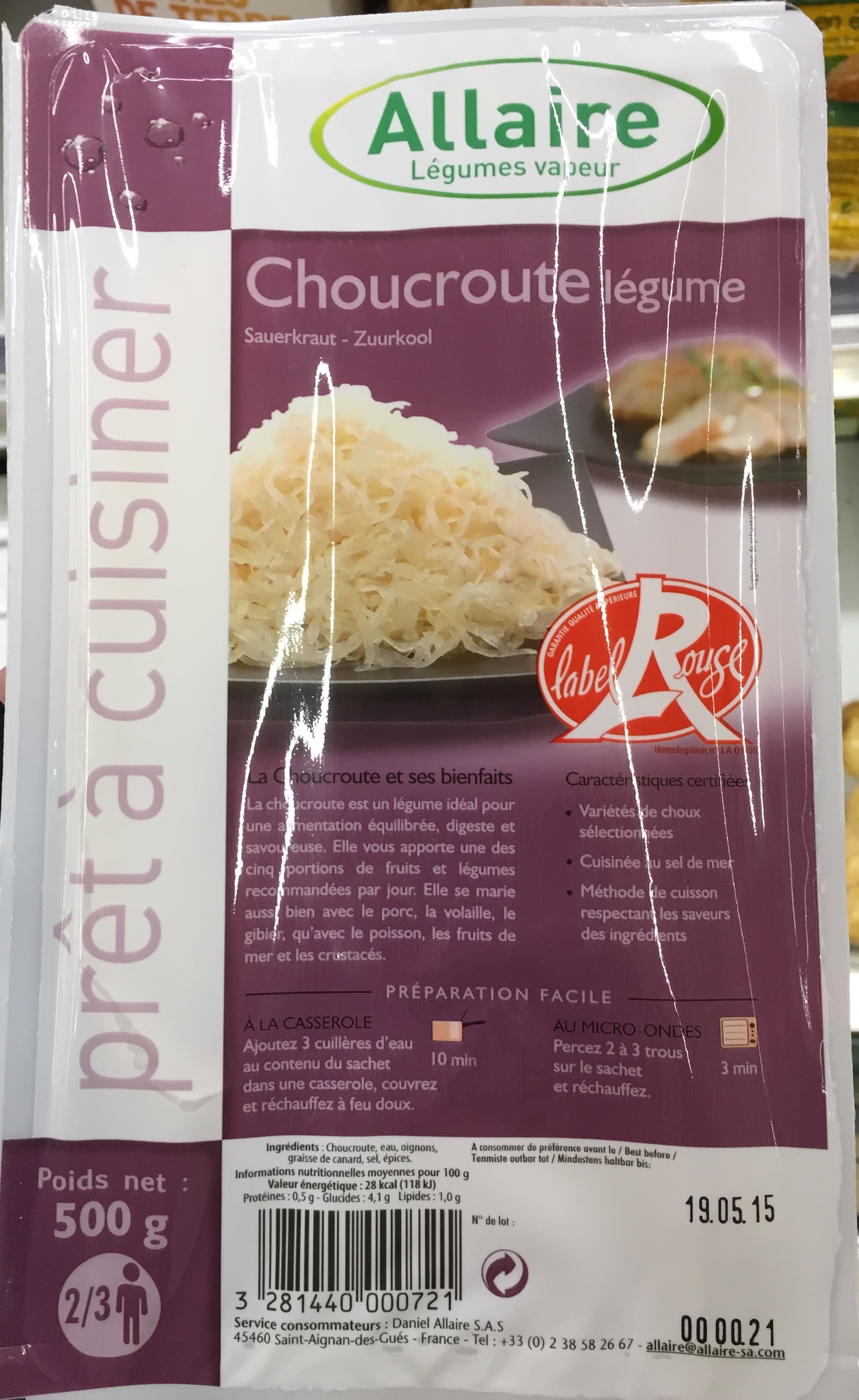 Allaire Choucroute légume packshot
