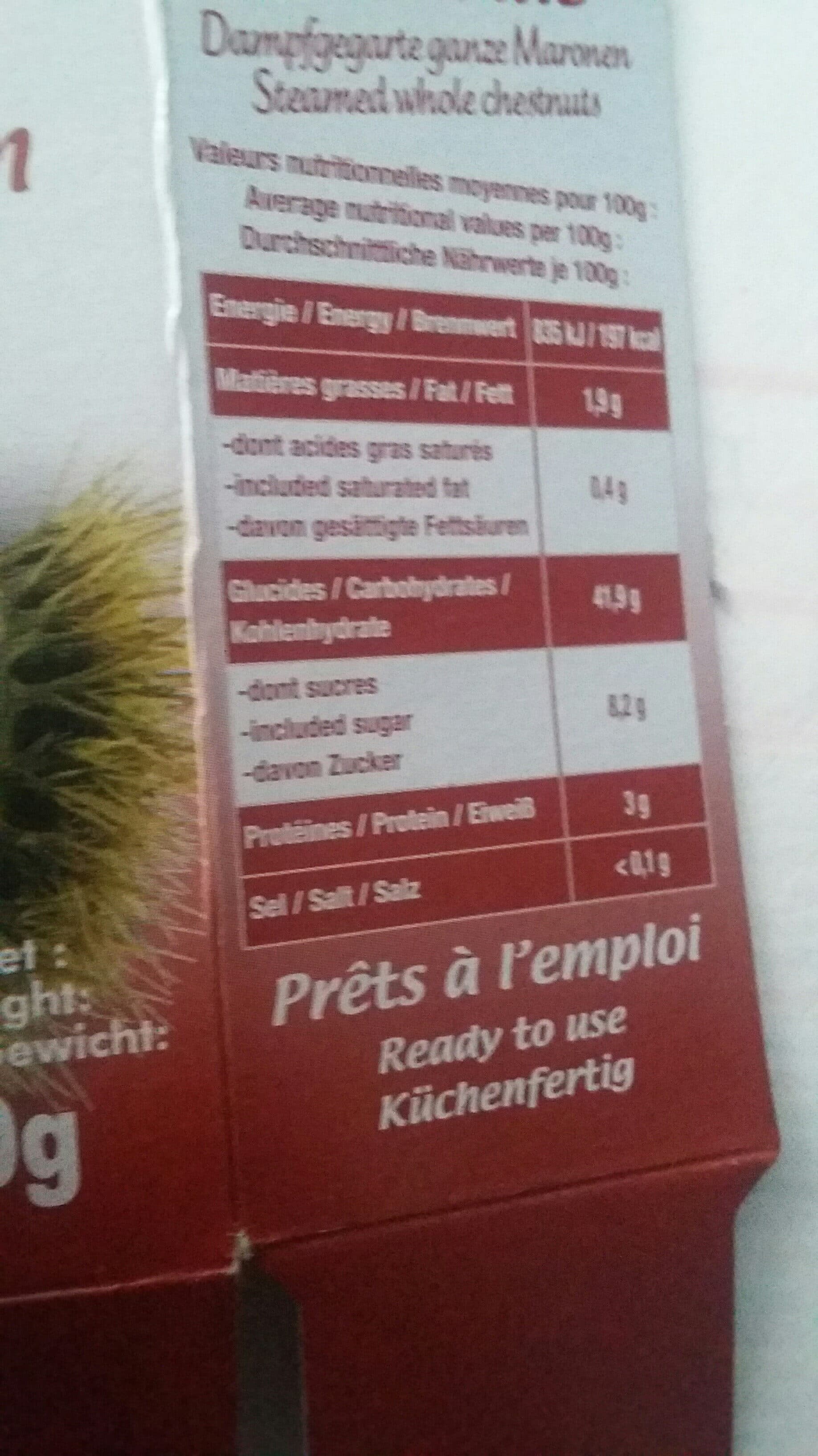 Daniel Allaire Marrons entiers cuits packshot
